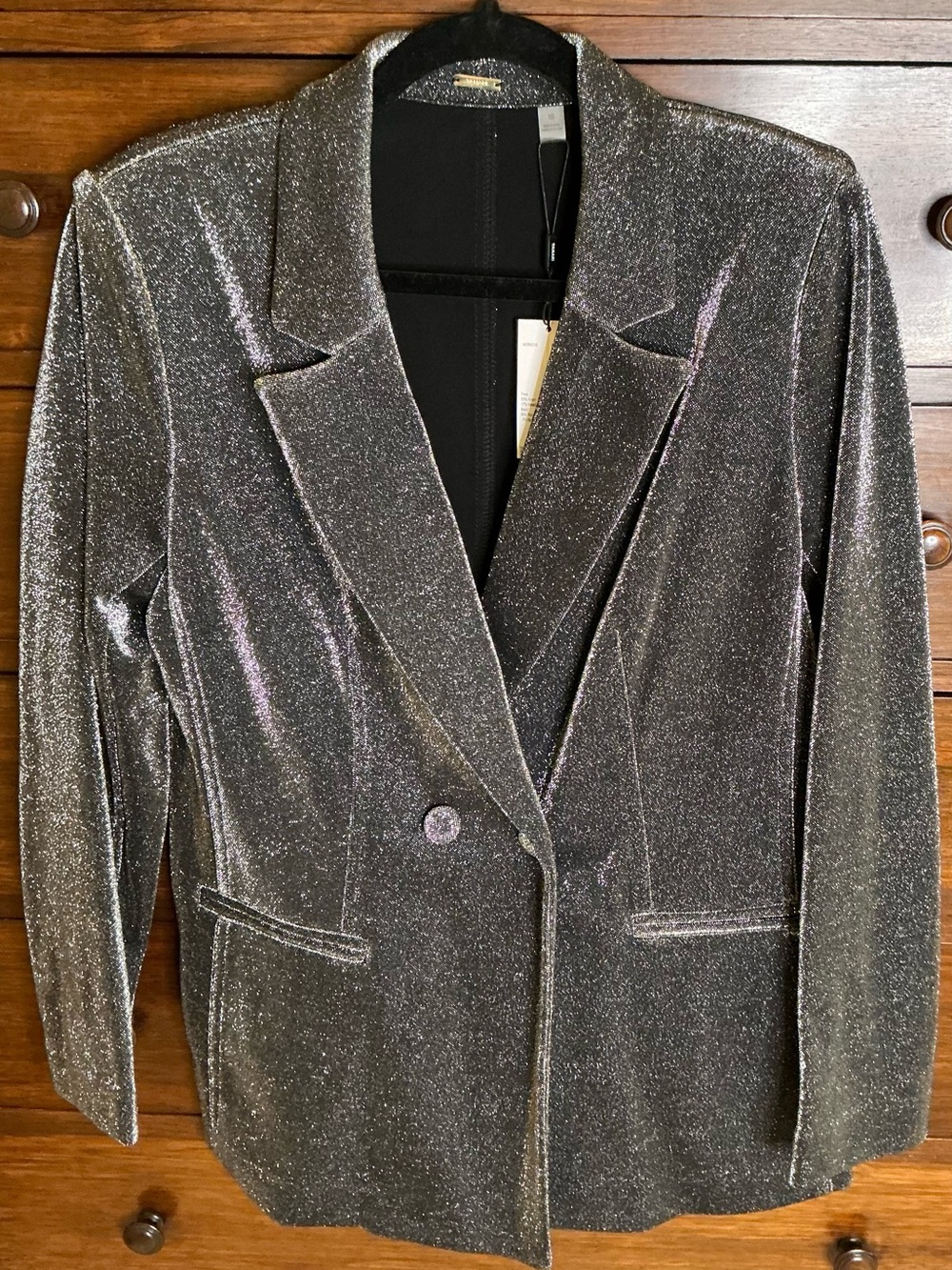Tahari Silver Sparkle Blazer Jacket - Size 10